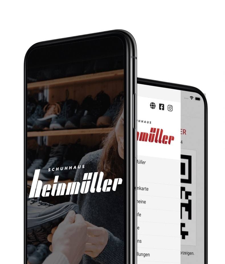 Heinmüller Bonus-App auf zwei Smartphones